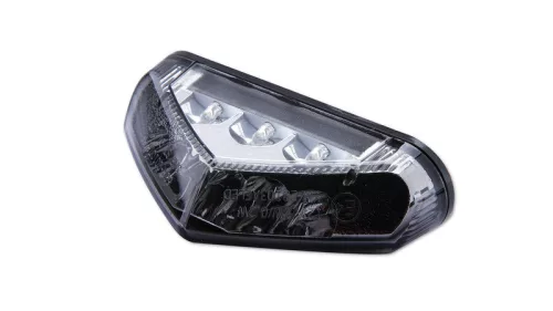 Stop Highsider LED cu lampă număr, prindere 2 șuruburi M4, negru, dispersor fumuriu, omologat E (bucată)