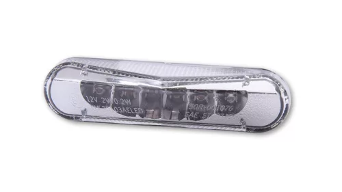 Stop Highsider LED cu lampă număr, prindere 2 șuruburi M4, dispersor transparent, omologat E (bucată)