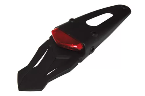 Stop Highsider LED cu lampă număr și ramă de plastic universală, negru, dispersor roșu, omologat E (bucată)