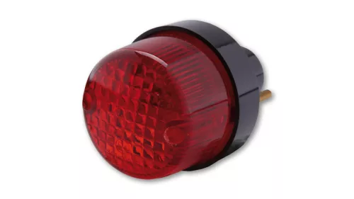 Stop Highsider rotund cu bec, negru, dispersor roșu, omologat E (bucată)