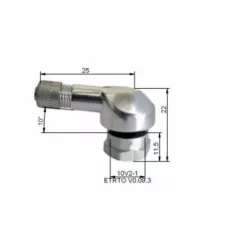   Valve tubeless aluminiu Bihr Ø11,5 mm cot 80°, argintii (set 10 buc) 257003