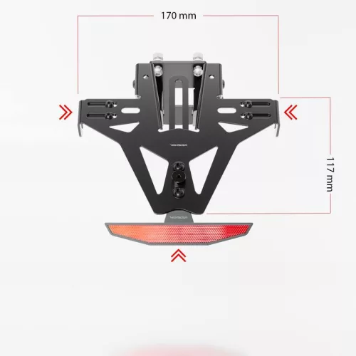 Suport număr Highsider Akron-RS fără lampă număr pentru Ducati Monster 797, 821, 1200