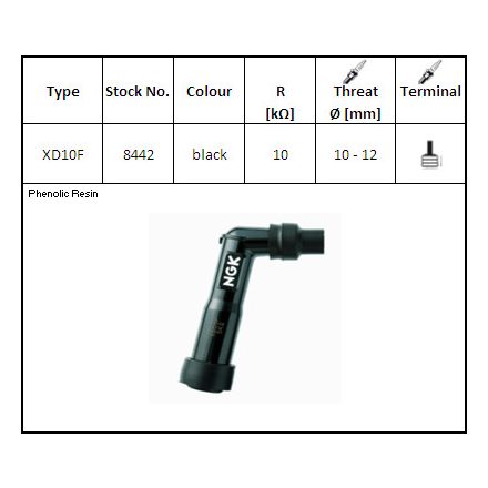 Ngk - Pipa Bachelita Xd10F