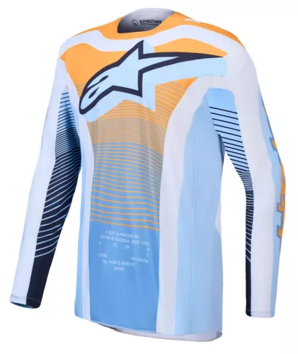 Tricou Cross Alpinestars Techstar Maven alb/albastru deschis/galben