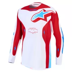   Tricou Cross Alpinestars Racer Hunt alb/albastru deschis/roșu
