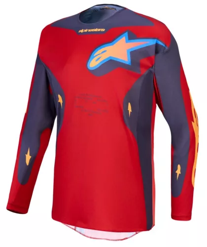 Tricou Cross Alpinestars Racer Hunt roșu/gri închis/portocaliu