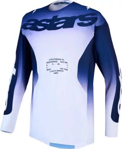 Tricou Cross Alpinestars Racer Air Amber alb/albastru/bleumarin