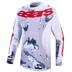 Tricou Cross Alpinestars Racer Air Lone gri/camuflaj/roșu