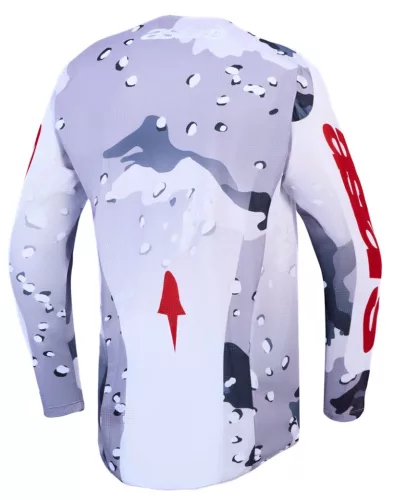 Tricou Cross Alpinestars Racer Air Lone gri/camuflaj/roșu