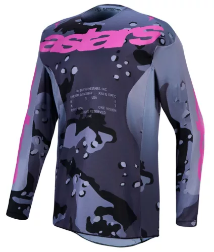 Tricou Cross Alpinestars Racer Lone mov/negru/camuflaj