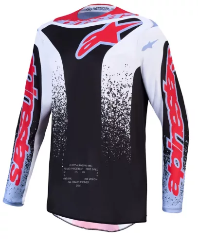 Tricou Cross Alpinestars Fluid Drag negru/albastru deschis/roșu