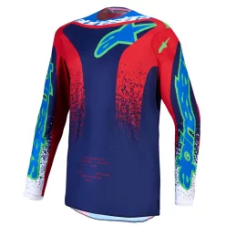 Tricou Cross Alpinestars Fluid Drag albastru/verde/bleumarin