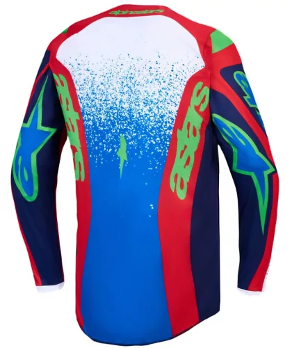 Tricou Cross Alpinestars Fluid Drag albastru/verde/bleumarin