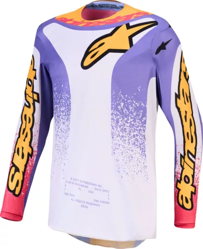 Tricou Cross copii Alpinestars Fluid Drag lila/albastru