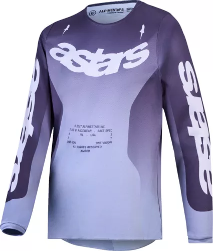 Tricou Cross copii Alpinestars Fluid Amber gri/mov/alb