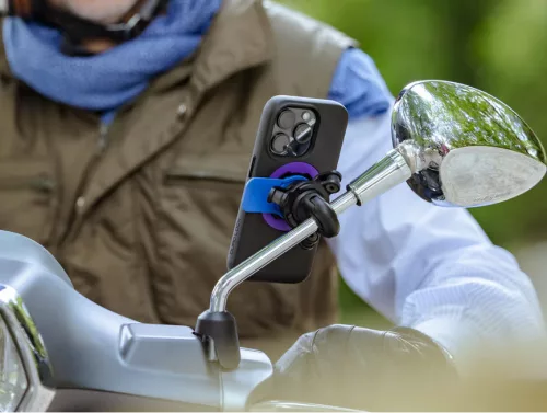 Suport Telefon Quad Lock pentru Oglindă Motocicletă și Scuter