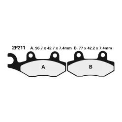 Plăcuțe frână Nissin semi-metalice față 2P-211NS