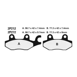 Plăcuțe frână Nissin semi-metalice față 2P-212NS