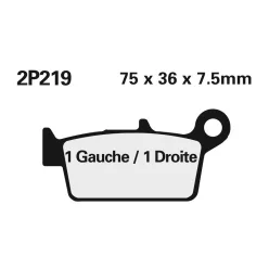   Plăcuțe frână Nissin semi-metalice off-road spate 2P-219GS