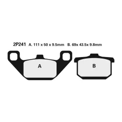 Plăcuțe frână Nissin semi-metalice față 2P-241NS