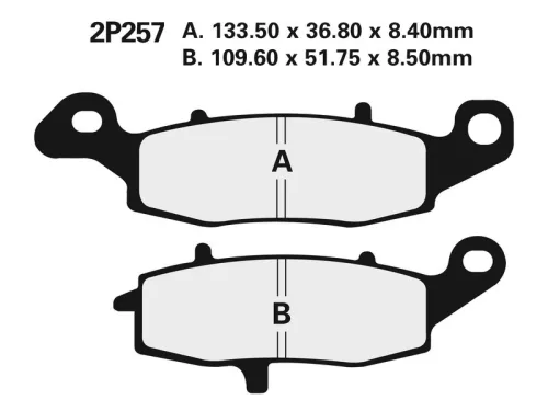 Plăcuțe frână Nissin semi-metalice față 2P-257NS