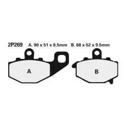 Plăcuțe frână Nissin semi-metalice spate 2P-269NS