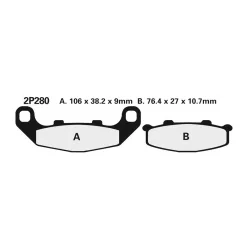 Plăcuțe frână Nissin semi-metalice spate 2P-280NS