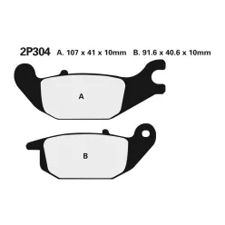 Plăcuțe frână Nissin semi-metalice spate 2P-304NS