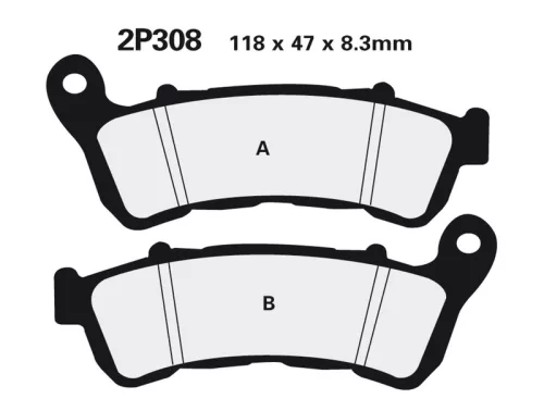Plăcuțe frână Nissin semi-metalice 2P-308NS