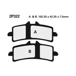 Plăcuțe frână Nissin sinterizate față 2P-322ST