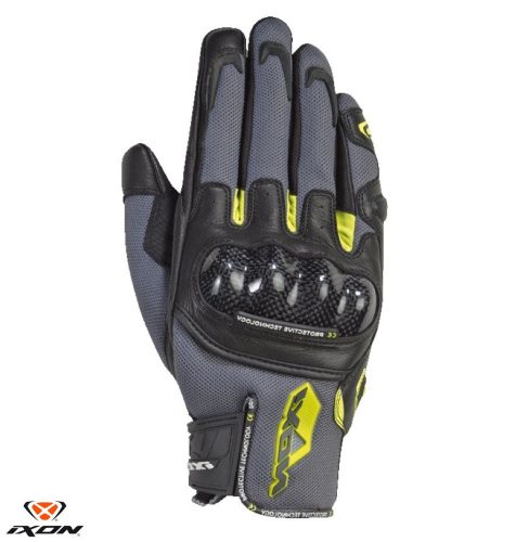 Manusi barbati Roadster vara piele/textil Ixon RS Rise Air MS gri/negru/galben
