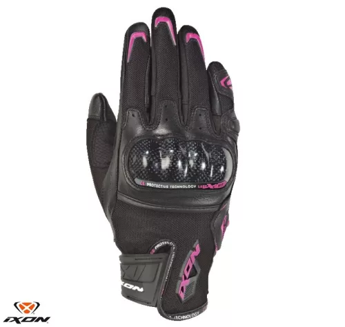 Manusi dama Roadster vara piele/textil Ixon RS Rise Air LS negru/fucshsia