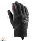 Manusi dama Roadster Mid-season textil/piele Ixon MIG 2 WP LS negru/fuchsia - degete tactile - waterproof