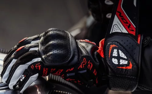 Manusi barbati Racing vara piele Ixon Thunder Air MS negru/rosu/alb