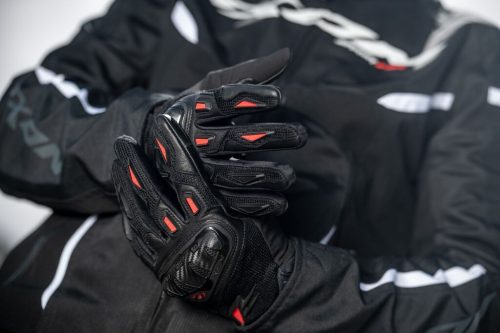 Manusi barbati Roadster vara piele/textil Ixon Rise Air 2 MS negru/rosu