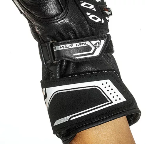 Manusi dama Racing vara piele Ixon Thund LS negru/alb