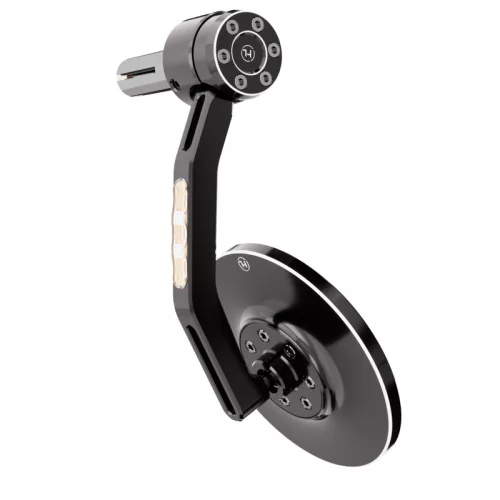 Oglindă capăt de ghidon Highsider Conero cu semnalizator LED, negru (bucată)