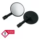 Oglindă capăt de ghidon Highsider rotundă, fixare pe contragreutate, negru, neomologat (pereche)