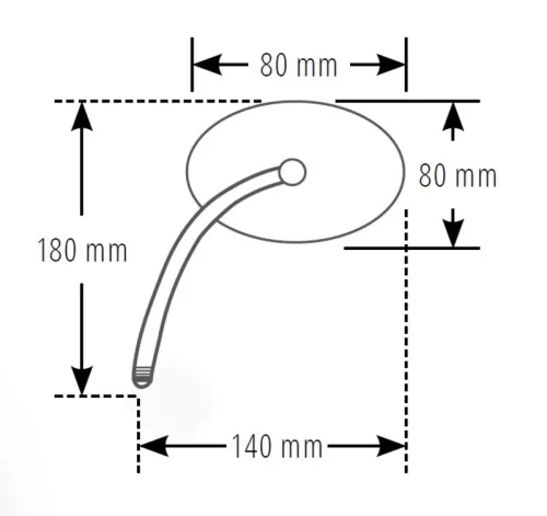 Oglindă Highsider mini universală Ø 80 mm, filet dreapta, crom, neomologat (bucată)