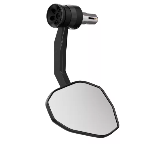Oglindă capăt de ghidon Highsider Victory-X Rim cu semnalizator LED, suprafață striată, negru mat (bucată)