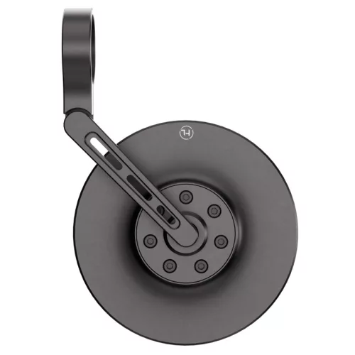 Oglindă capăt de ghidon Highsider Conero Black Edition, braț scurt, negru mat (bucată)