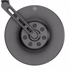 Oglindă capăt de ghidon Highsider Conero Black Edition, braț scurt, negru mat (bucată)