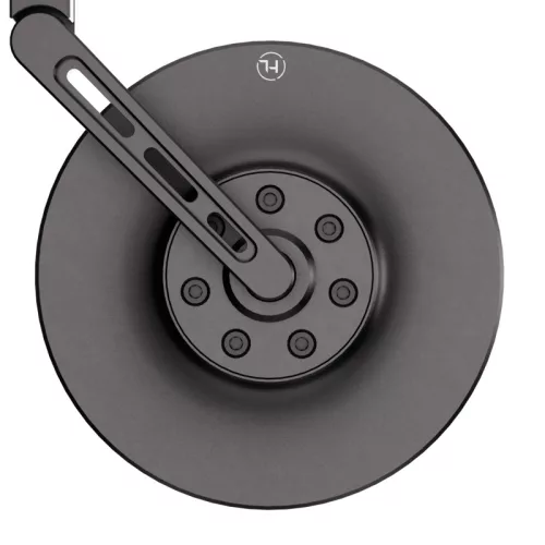 Oglindă capăt de ghidon Highsider Conero Black Edition, braț scurt, negru mat (bucată)