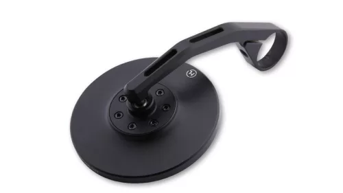 Oglindă capăt de ghidon Highsider Conero 2 Black Edition, braț lung, negru mat (bucată)