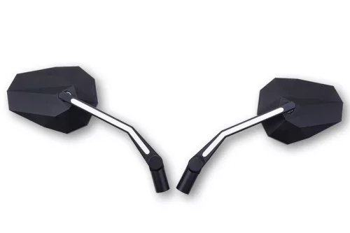 Oglindă Highsider Stealth-X3 cu lumină de poziție LED, negru (pereche)