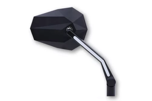 Oglindă Highsider Stealth-X3 cu lumină de poziție LED, negru (pereche)