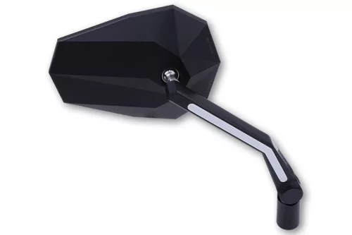 Oglindă Highsider Stealth-X3 cu lumină de poziție LED, negru (pereche)