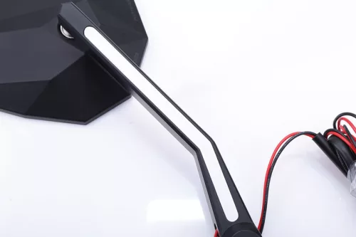 Oglindă Highsider Stealth-X3 cu lumină de poziție LED, negru (pereche)