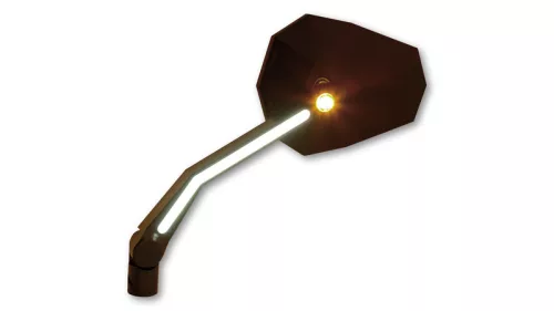 Oglindă Highsider Stealth-X4 cu semnalizator LED și lumină de poziție, negru (pereche)