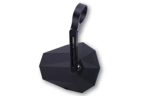 Oglindă capăt de ghidon Highsider Stealth-X5, braț scurt, negru mat (bucată)